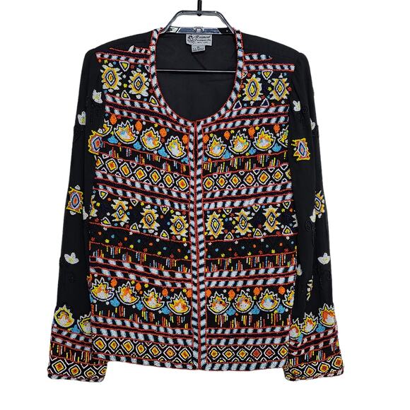 Raiment Fashions Cardigan Jacket Medium Beaded Intricate - Picture 1 of 7